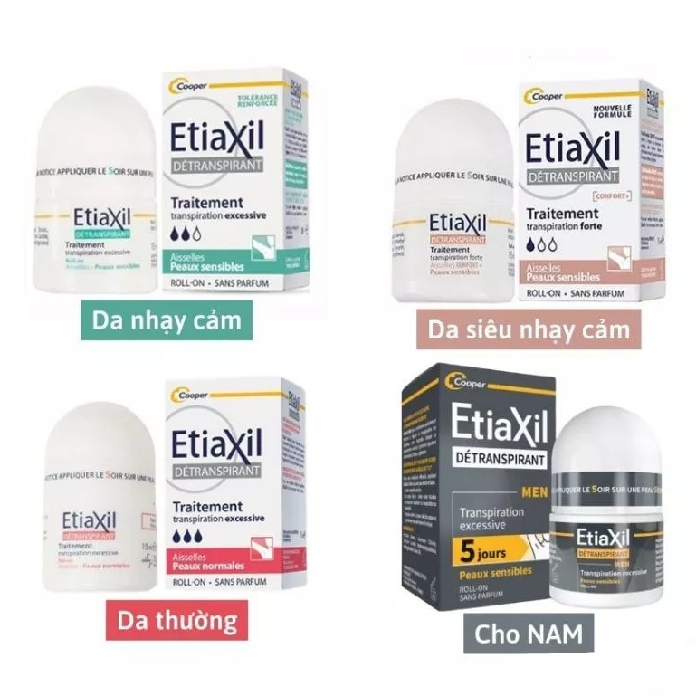 Lăn Khử Mùi Etiaxil Detranspirant Traitement 15ml Cho Da Nhạy Cảm, Lăn Nách Etiaxil Ngăn Ngừa Mùi Hô