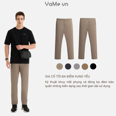 Quần Kaki Nam Ống Đứng Tôn Dáng, Vải DurableTex™ Chắc Chắn Mặc Bền The Minimalist 023 Dáng Ôm Vừa F2 23649 |YaMe|