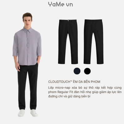 Quần Kaki CloudTouch™ Vải Mềm Êm Da, Đáy Mở Rộng Thông Minh The Minimalist 018 Dáng Vừa Vặn F3 25011 |YaMe|