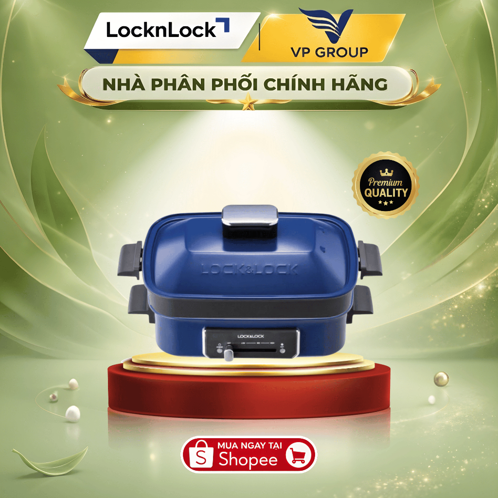 [CHÍNH HÃNG] NỒI ĐIỆN ĐA NĂNG LocknLock, dung tích 2.5L, Màu Navy, EJG556