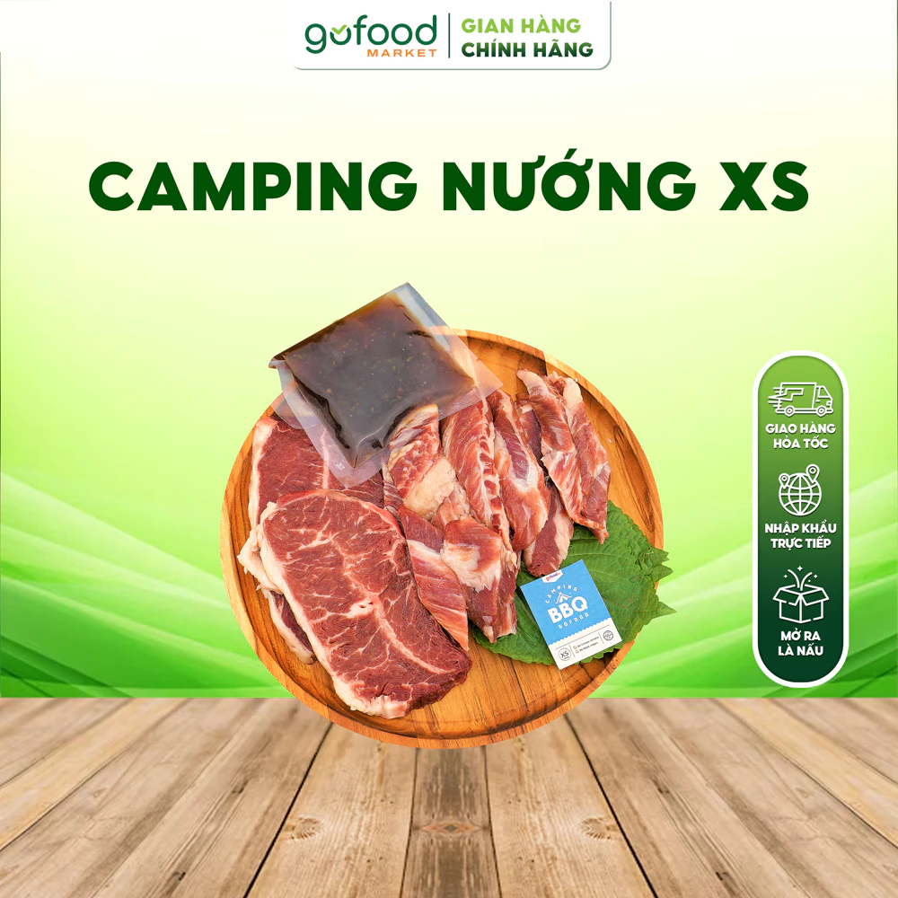 [Laifarm] GOFOOD - Combo Nướng BBQ XS 1-2 Người Ăn Gồm Dẻ Sườn, Lõi Nạc Vai, Sốt Ướp Bulgogi Hàn  - 