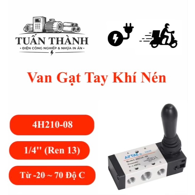 [LOẠI TỐT] Van Gạt Tay Khí Nén 5/2 4H210-08 AIRTAC 4H210 08