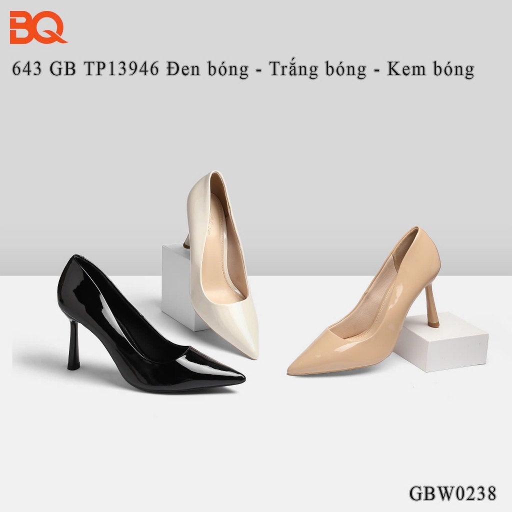 BQ | Giày cao gót nữ size 35-39 giày nữ da bóng cao cấp mũi nhọn sang chảnh trẻ trung GBW0238