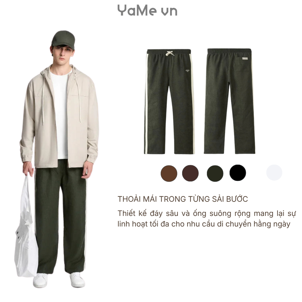 Quần Nhung Tăm DurableTex™ Vải Dày Dặn Đứng Phom Seventy Seven 033 Dáng Rộng Rãi F4 23298 |YaMe|