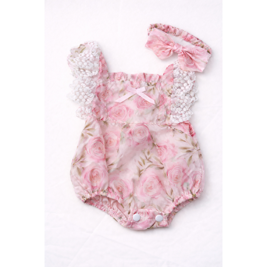 (4-12kg) Bodysuit tiểu thư bé gái KÈM TUBAN đội đầu