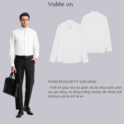 Áo Sơ Mi Nam Tay Dài Vải Hoa Hồng CloudTouch™ Mềm Thoáng Mịn The CEO 003 Dáng Vừa Vặn F3 22555 |YaMe|