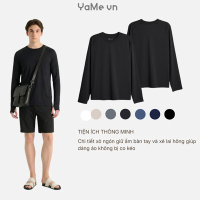 Áo Thun Nam Tay Dài FlexFit™ Vai Raglan Có Lỗ Xỏ Ngón Non Branded 052 Dáng Vừa Vặn F3 24947 |YaMe|