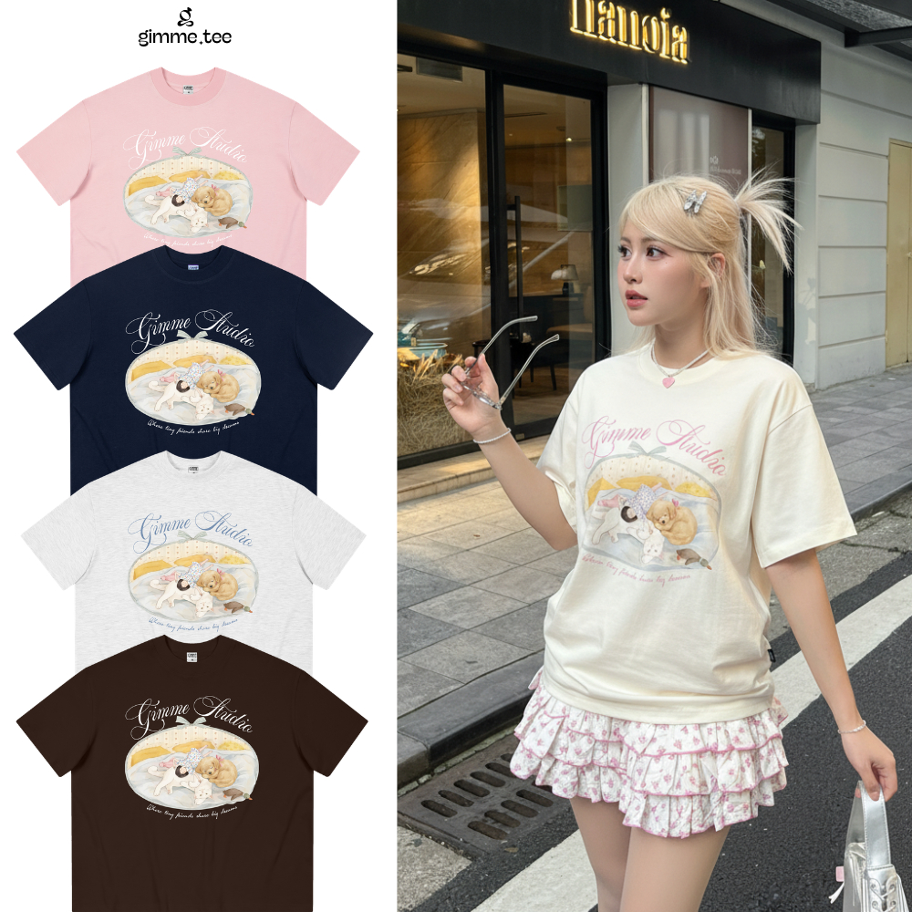 [Hàng Mới] Áo Thun Boxy Gimme - GIẤC NGỦ TRƯA  - Premium 100% Cotton 2 Chiều 250gsm - Áo Thun Unisex