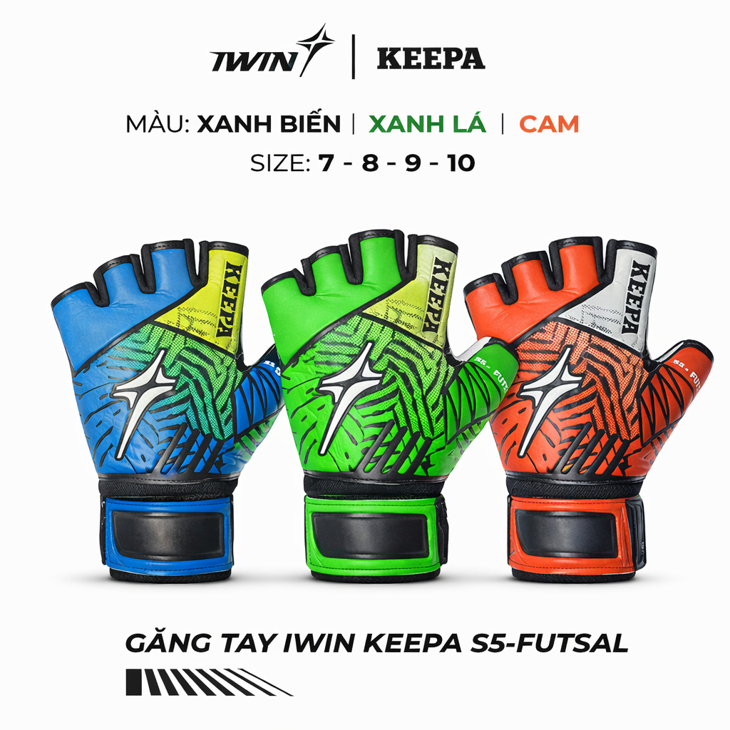Găng Tay Thủ Môn IWIN KEEPA S5-FUTSAL - Găng Hở Ngón
