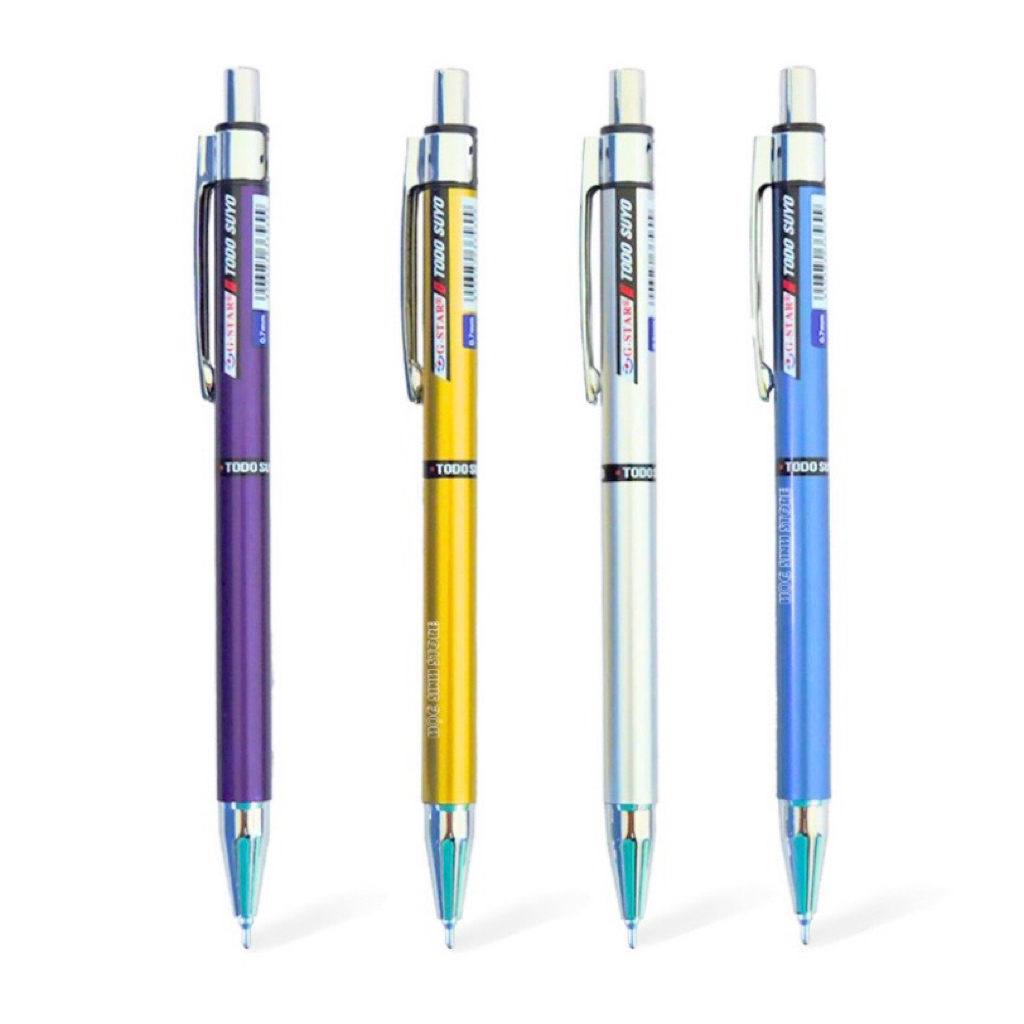 (Set 3 Cây/Hộp 12 Cây) Bút Bi Bấm Todo Suyo Gstar 0.7mm Mực Xanh Viết Siêu Êm