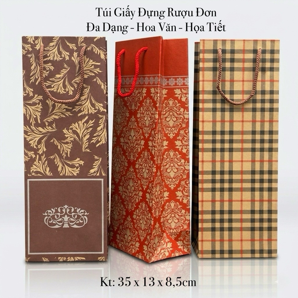 Túi giấy đựng rượu đơn combo 100c