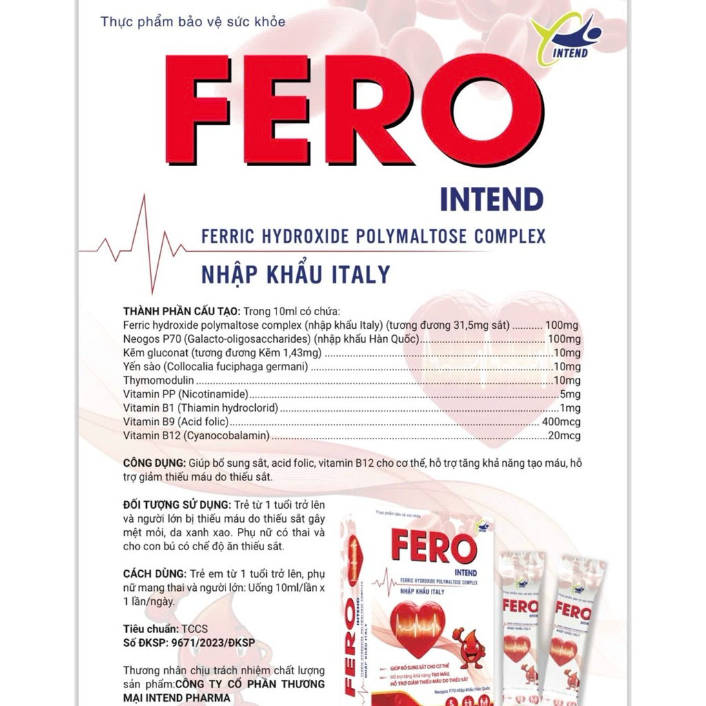 Sắt nước FERO hỗ trợ bổ sung thiếu máu do thiếu sắt