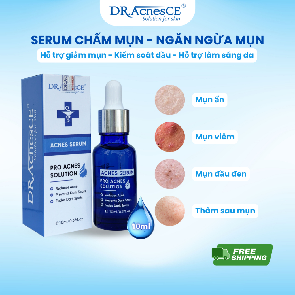 DR.AcnesCE Serum Chấm Mụn Acnes - Hỗ Trợ Giảm Mụn Thâm, Phục Hồi Da Sau Mụn, Serum Mụn Acnes 10ml