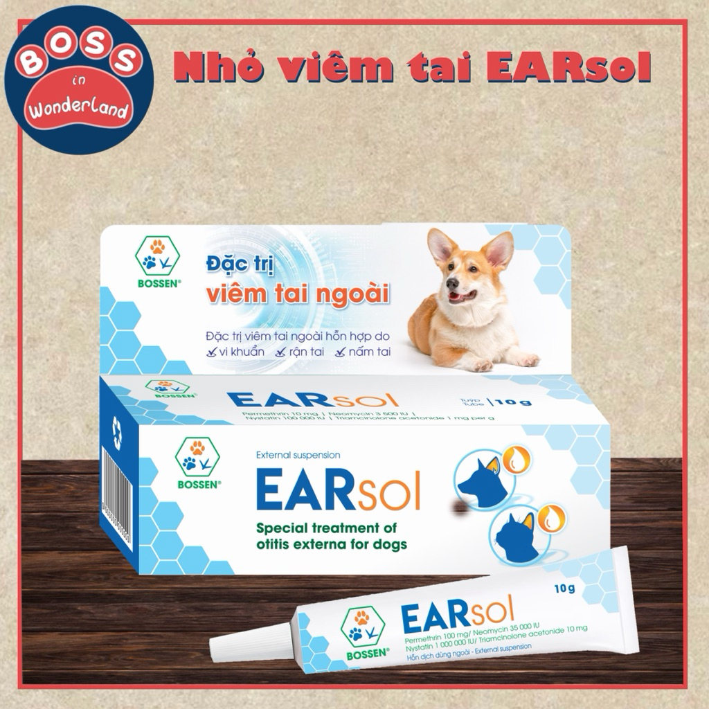 Nhỏ tai EARsol cho chó mèo viem tai
