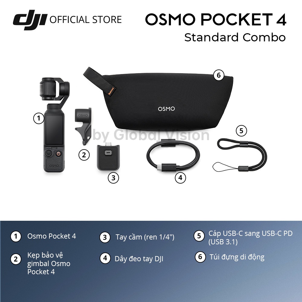 DJI Osmo Pocket 4 gimbal tích hợp camera chất lượng cao, bộ nhớ trong 107GB - Hàng chính hãng (DJI OP4) | BigBuy360 - bigbuy360.vn