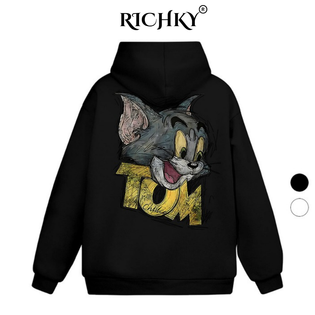 Áo Hoodie Richky Luxury Premium Nỉ Tom And Jerry Graphic Vintage Streetwear Unisex