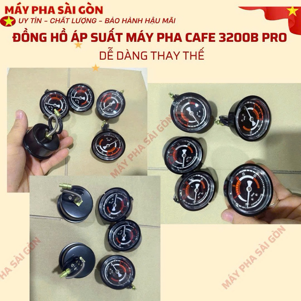 TP HCM - Đồng hồ áp suất máy pha cafe 3200B  Pro, Đồng hồ máy pha cà phê 3200B Pro