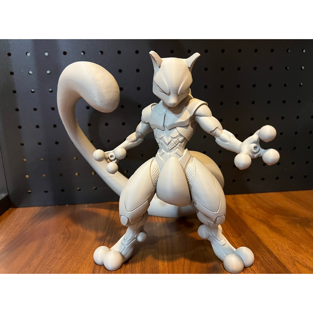 Mô Hình Mewtwo 3D Cao Cấp – Figure Chưa Sơn, Tạo Dáng Động, Trang Trí/Bày Sưu Tầm