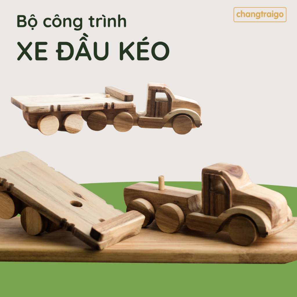Xe Đầu Kéo Đồ Chơi Gỗ Chàng Trai Gỗ