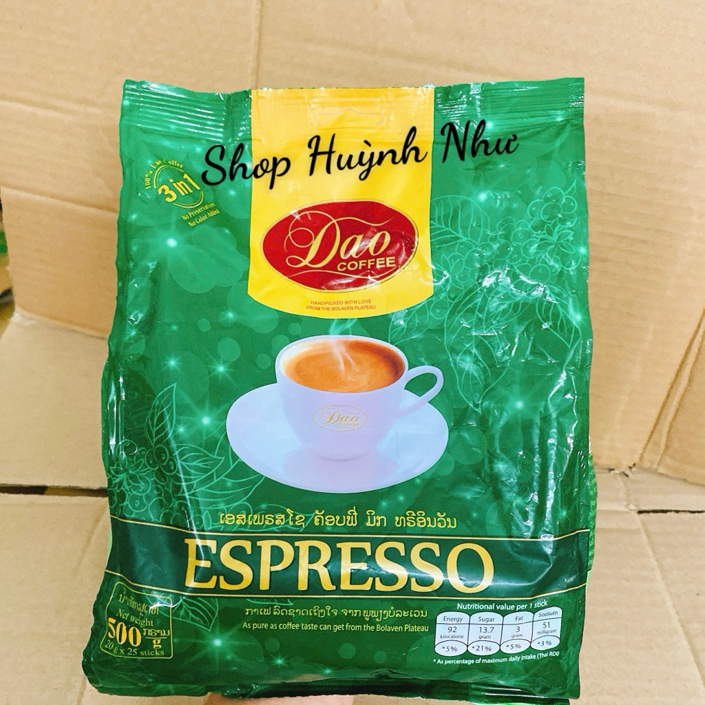 [CHÍNH HÃNG]Cà phê hòa tan Dao Coffee 3in1 Espresso, 25gói x 20g....