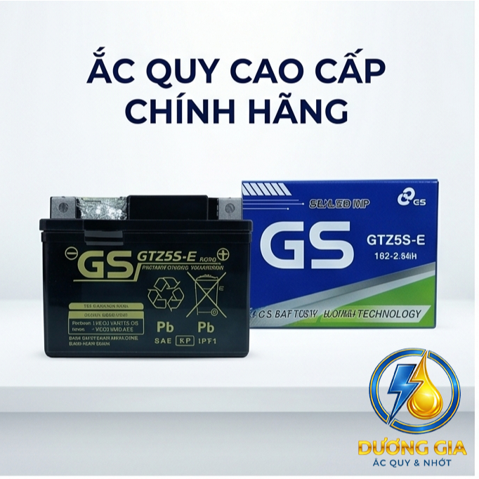 Ắc Quy GS GTZ5S-E (12V-3.5Ah) - Xe Wave, Dream, Vision, Air Blade - Chính Hãng [Bảo Hành 6 Tháng]