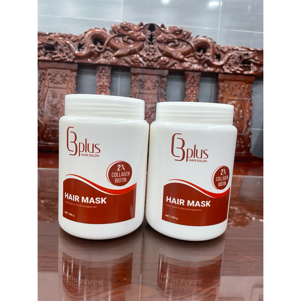 Kem Ủ Tóc Collagen Biotin Bplus 900g - Hấp Phục Hồi Tóc Hư Tổn, Khô Xơ Siêu Mềm Mượt