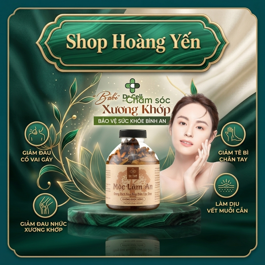 Dầu Xoa Bóp Xương Khớp Mộc Lâm An Giảm Đau Hạ sốt Khí Huyết Lưu Thông 400ml