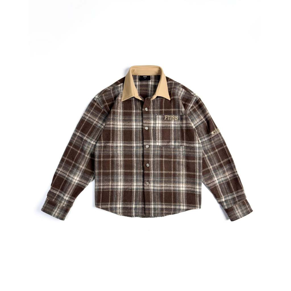 ÁO FNOS  FLANNEL CHECKED SHIRT – BROWN