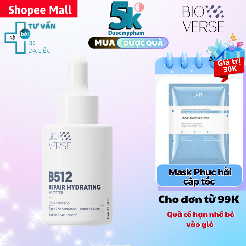 Bioverse Tinh Chất B512 Phục Hồi Da Cấp Ẩm B512 Repair Hydrating Booster 5-30ml