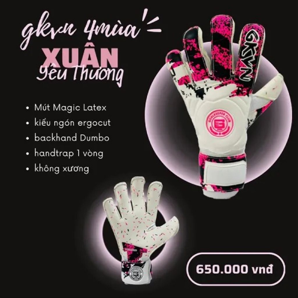 Găng tay thủ môn GKVN 4 MÙA CHÍNH HÃNG dính bóng, mút bền