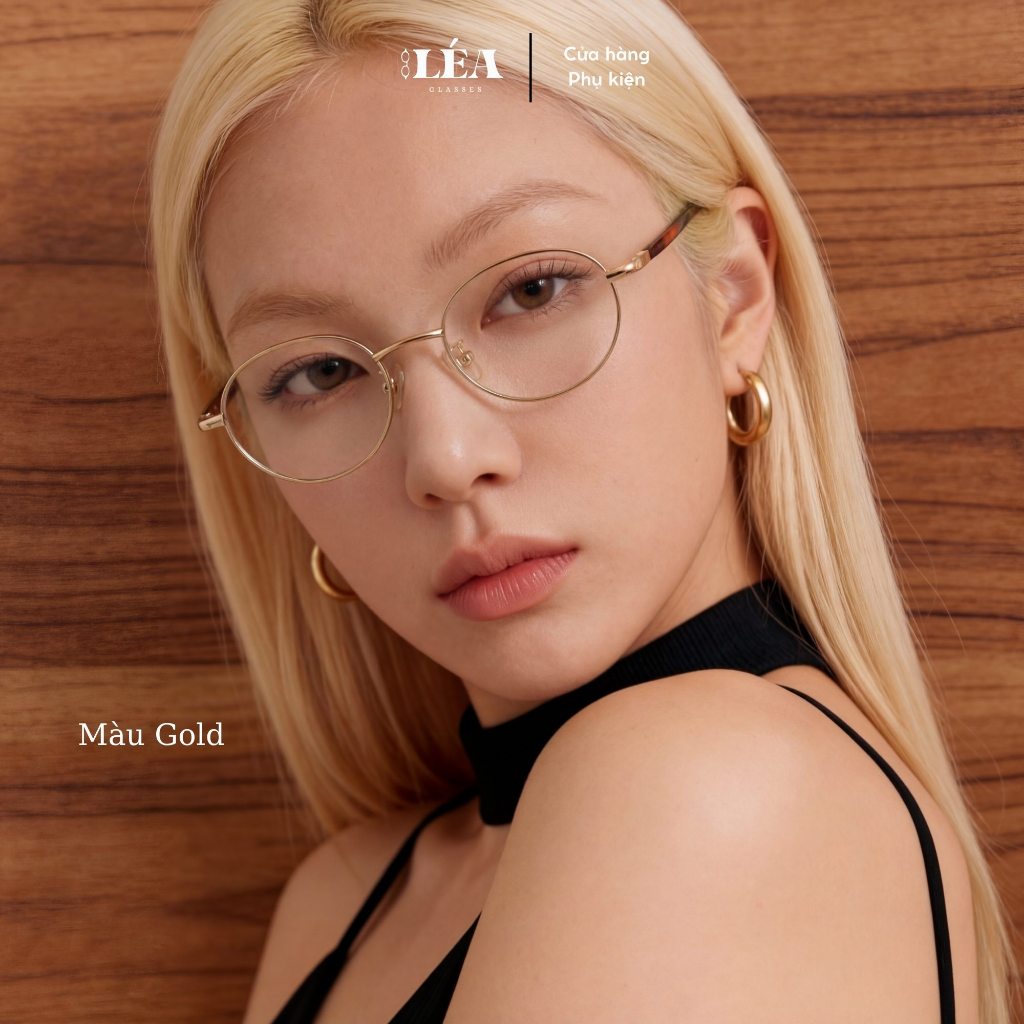 Kính mắt chuyên lắp cận THALIA - LÉAGLASSES Oval Y2K kim loại cao cấp không gỉ thanh mảnh êm ái | BigBuy360 - bigbuy360.vn