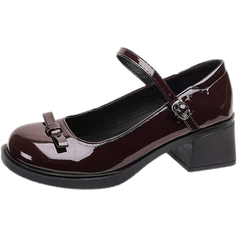 High heels - UNIITY French retro high heels Mary Jane shoes for women 2025 new spring bow round toe 