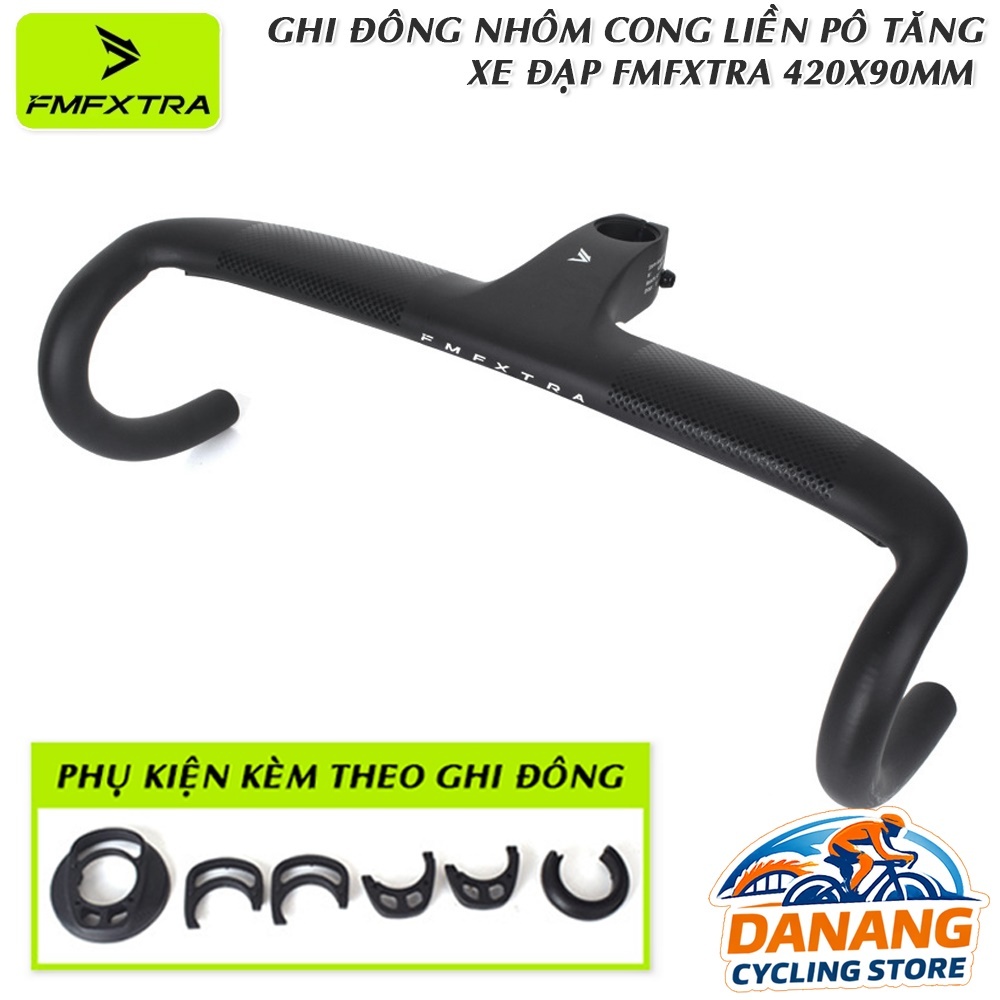 Ghi Đông Cong Road Xe Đạp Liền Pô Tăng Nhôm FMFXTRA 420x90mm – Cứng Cáp, Tối Ưu Khí Động Học