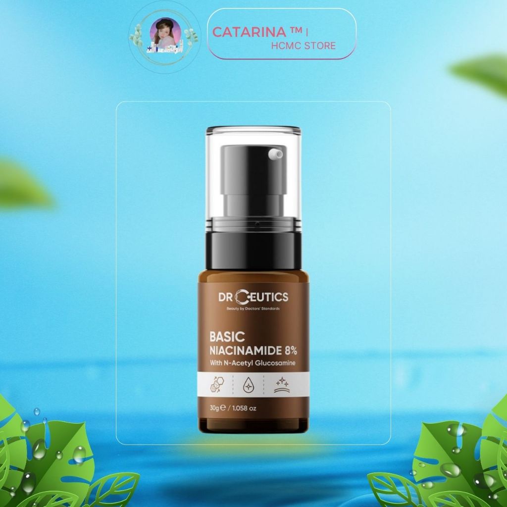 Serum DrCeutics Niacinamide 8% 30gram | Tinh chất hỗ trợ giảm mụn, kiềm dầu, sáng da