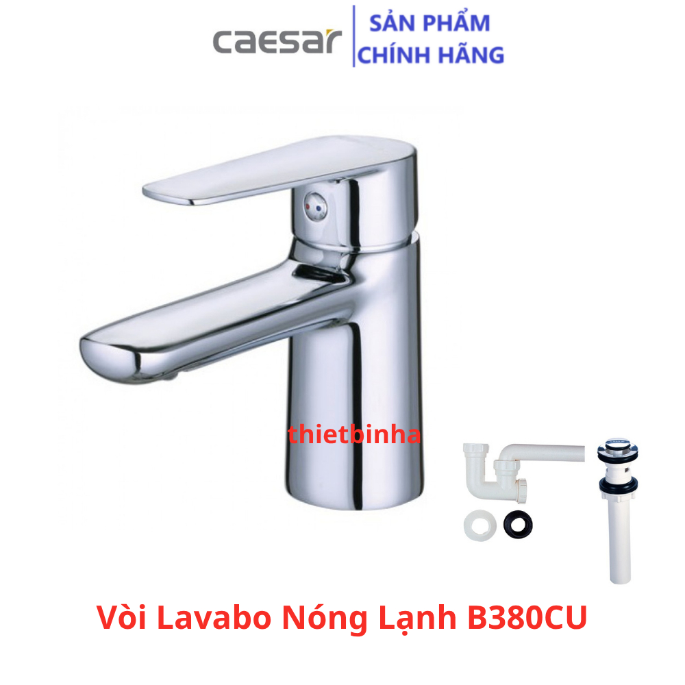 Vòi Lavabo Rửa mặt Nóng Lạnh Caesar B380CU - xả nhấn
