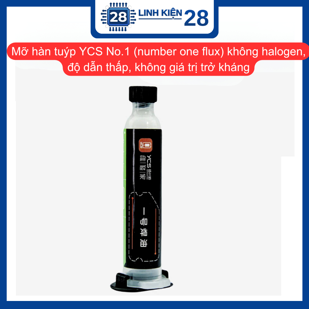 "Mỡ hàn tuýp YCS No.1 (number one flux) màu trắng sữa, không halogen, độ dẫn thấp, không giá trị trở