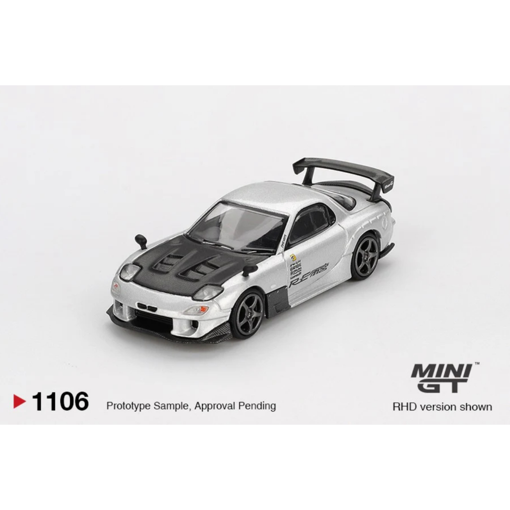 Xe mô hình MiniGT Mazda RX7 Re Amemiya Silver Metallic  - MGT01106