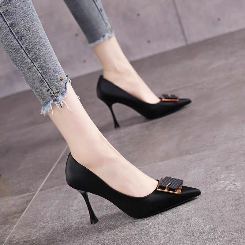 High Heels - Red Dragonfly Golden Classic Genuine Leather Spring and Autumn European and American Ne