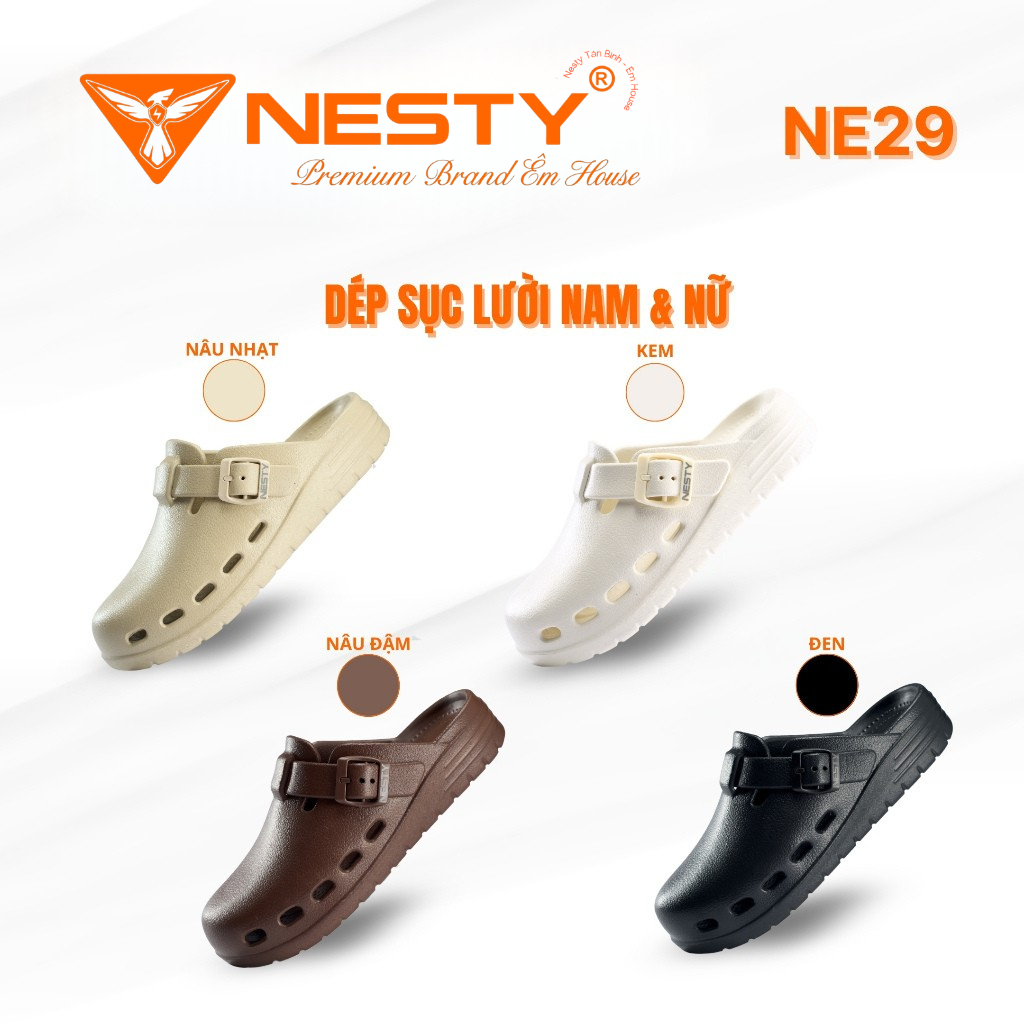 [NE29] Dép Lười Quai Gài Thương Hiệu NESTY Mã NE29 Chất Liệu EVA Đế Cao 4cm