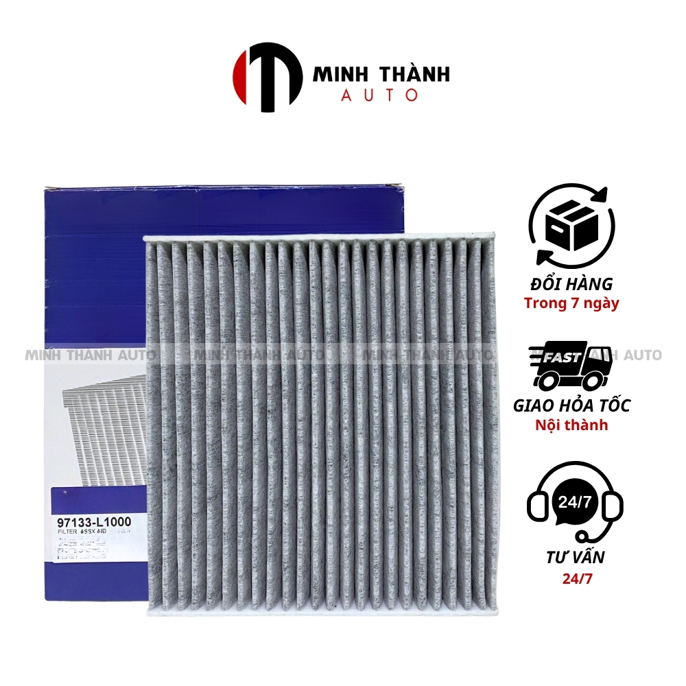 Lọc gió điều hòa, máy lạnh THAN HOẠT TÍNH xe Santafe , Sonata , Tucson , Sorento mã OEM: 97133L1000 