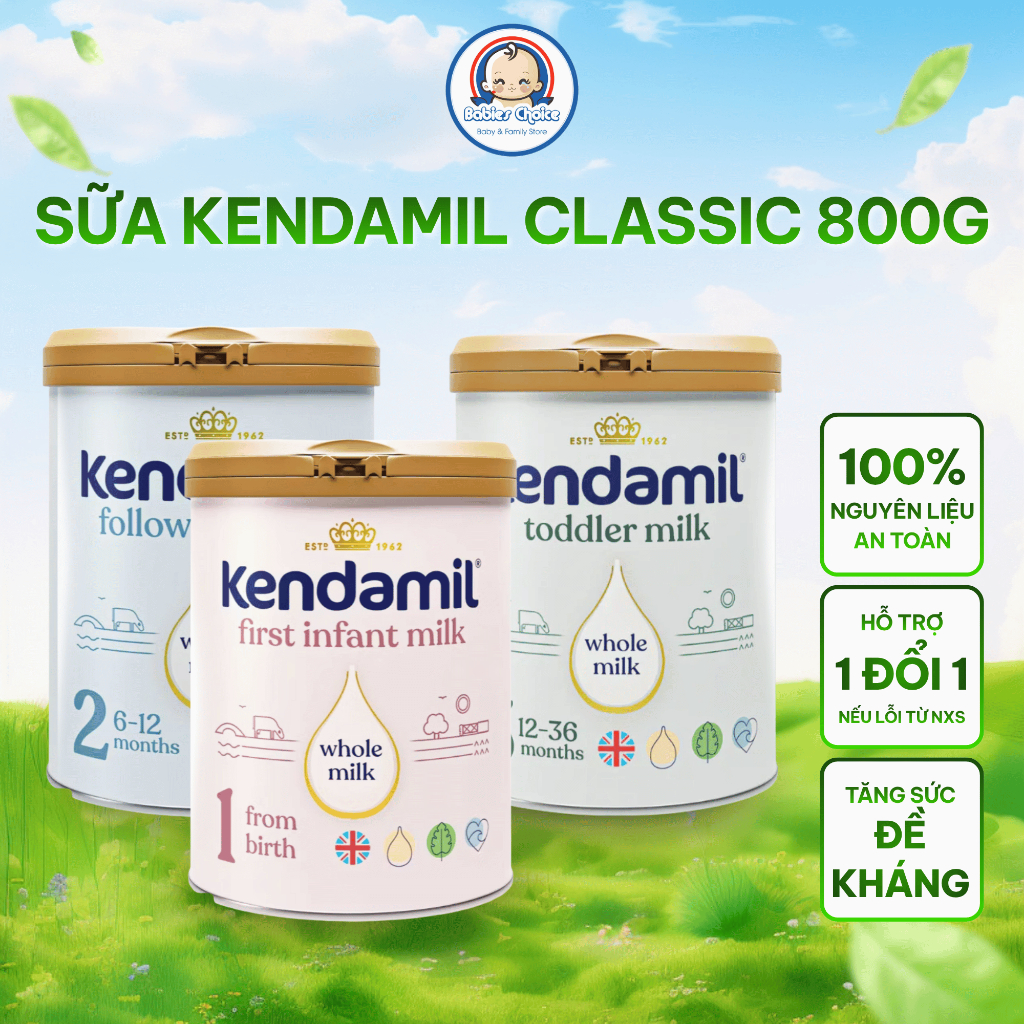 Sữa Bột Công Thức Kendamil Classic Số 1, 2, 3 Phát Triển Xương Răng Tăng Sức Đề Kháng Cho Trẻ 800g