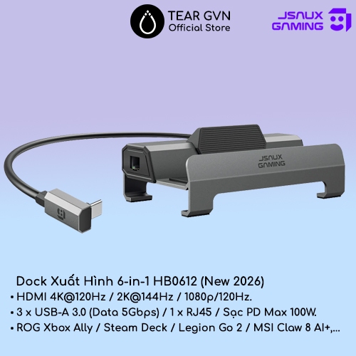 Docking Station HDMI 6in1 HB0612 JSAUX hỗ trợ xuất hình an toàn và nhanh chóng cho ROG Xbox Ally / S