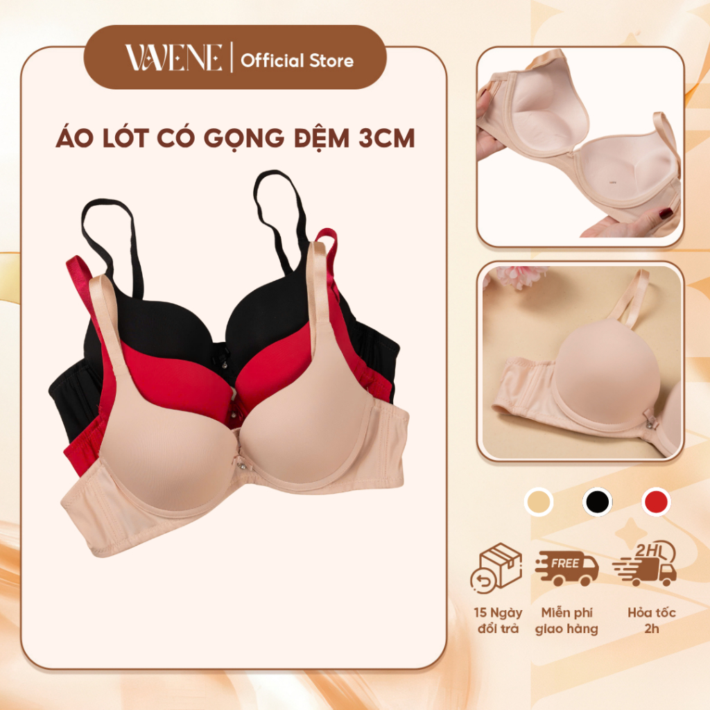 Áo lót VANVENE, Áo lót AL902 su có gọng đệm dày 3cm nâng đẩy ngực tạo khe, tôn dáng ngực