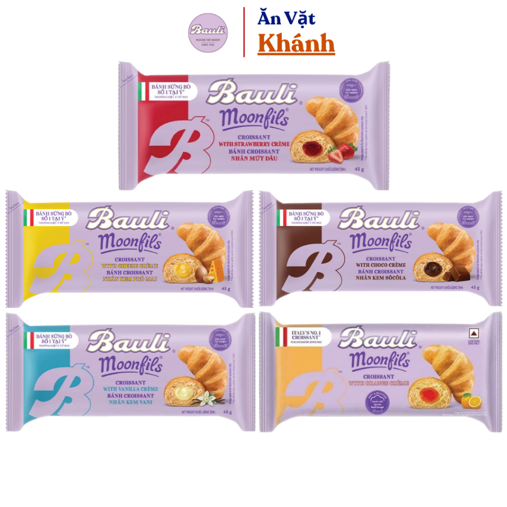 Combo Bánh Sừng Bò Bauli Moonfils Phạm Nguyên 45g - HÀNG CHÍNH HÃNG