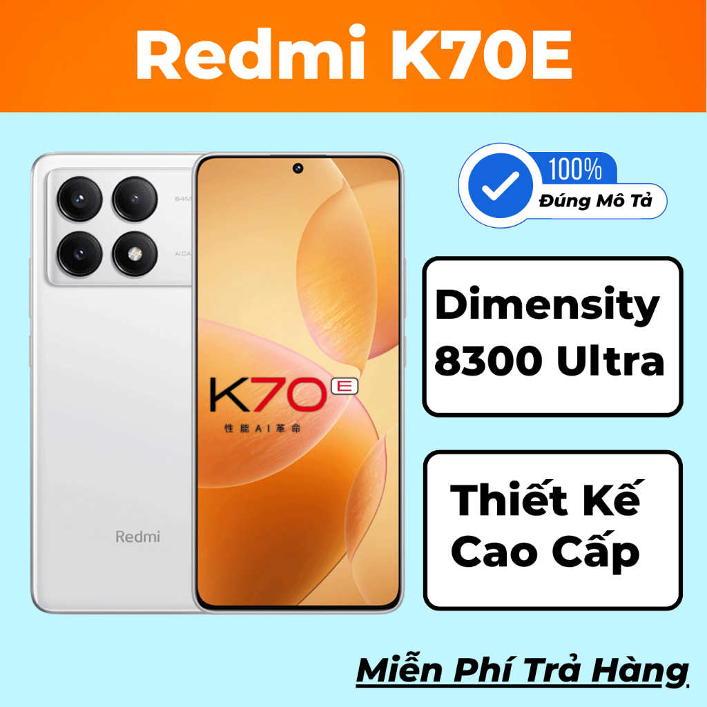 Điện Thoại Xiaomi Redmi K70E [Full Google Ngân Hàng] Chip Dimensity 8300 Ultra Màn Hình Oled 1.5K Pi