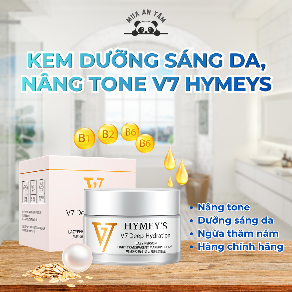 Kem Dưỡng Sáng Da, Nâng Tone V7 Hymeys 50g Deep Hydration, Dưỡng Ẩm Mờ Thâm Nám, Da Sáng Mịn