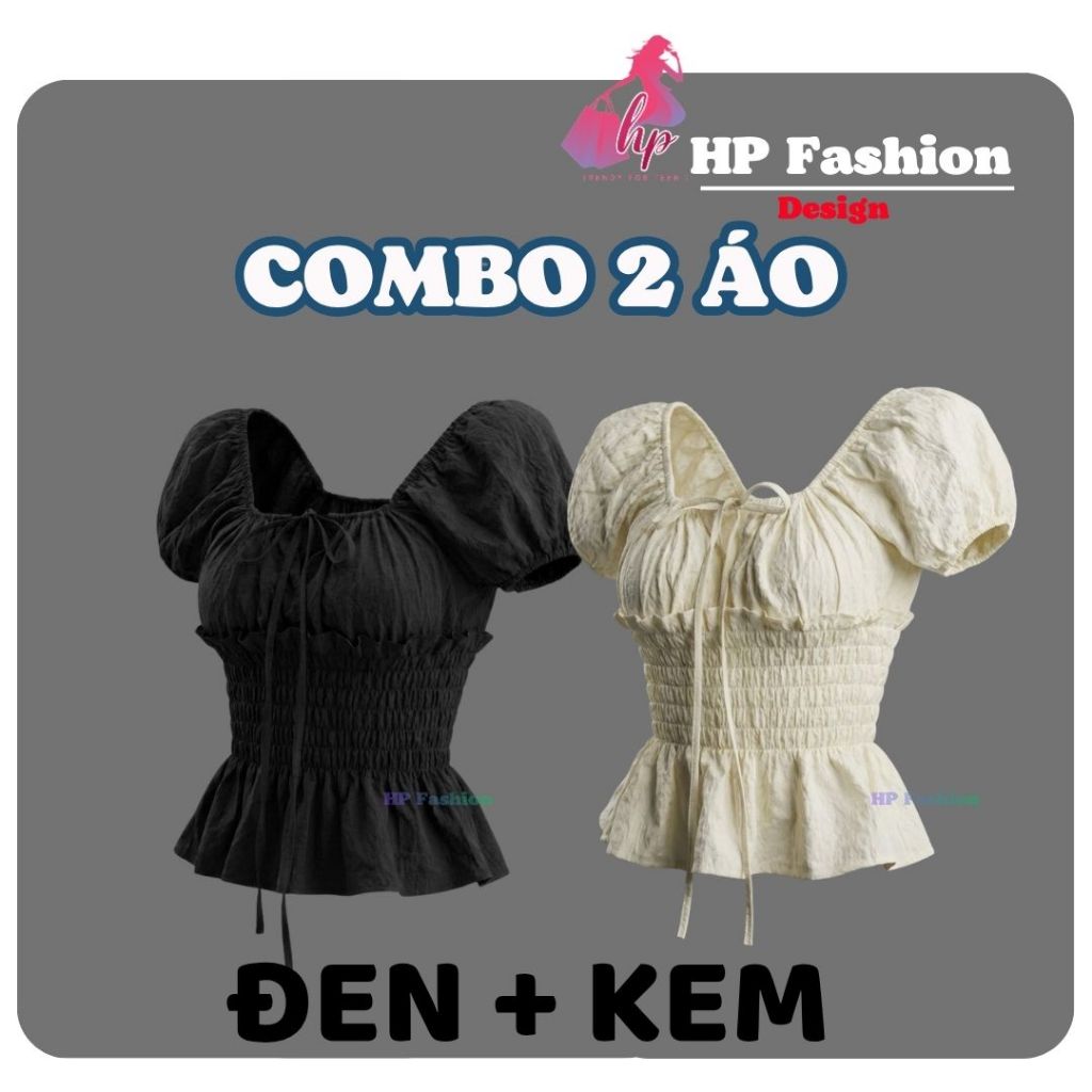 Áo trễ bệt vai ôm  body tùng xòe nhún eo, áo kiểu nữ vải xốp nhăn mùa hè đi biển size S M L XL 2XL 3XL  có bigsize HP108 | BigBuy360 - bigbuy360.vn