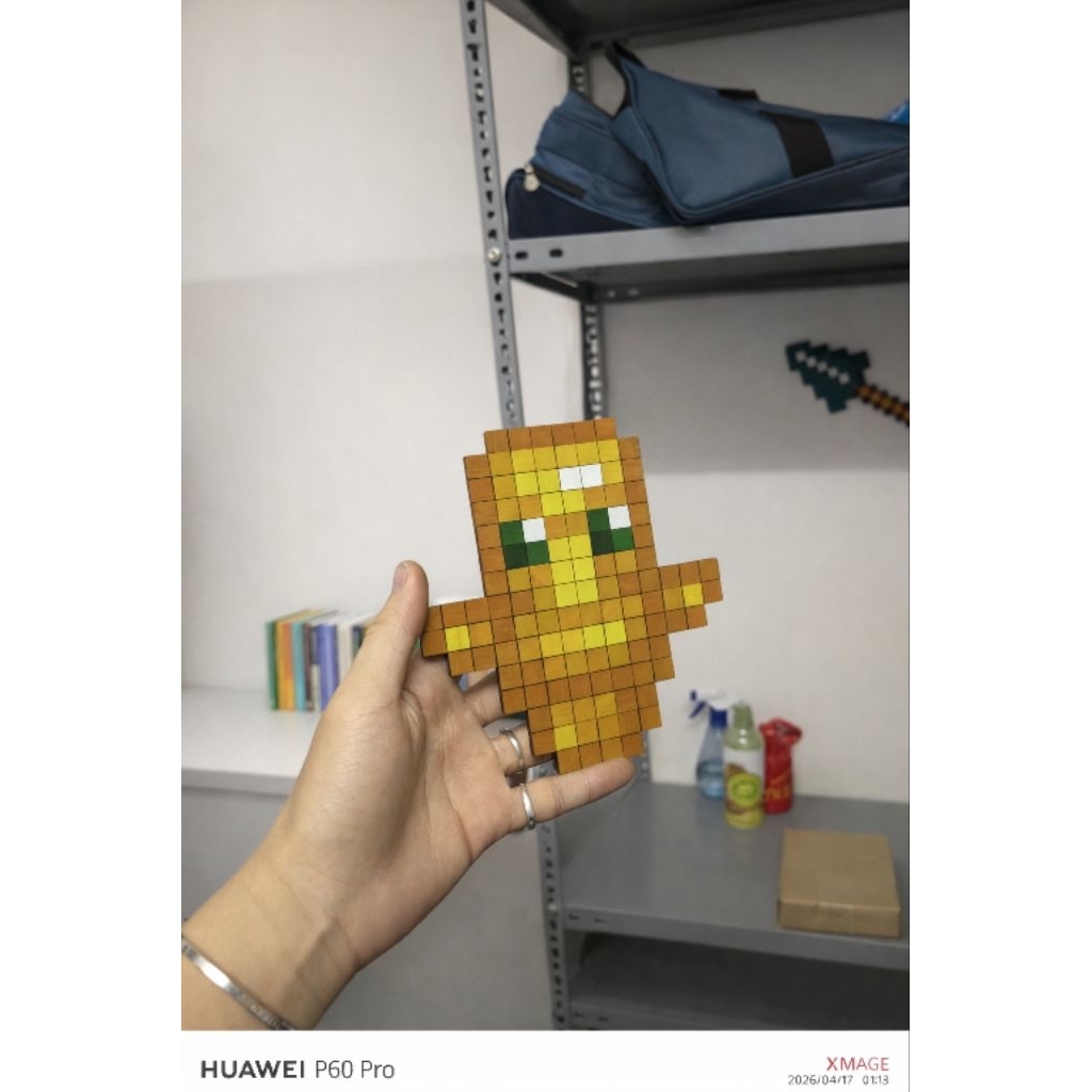 Mô hình totem và táo vàng bằng gỗ trong Minecraft - Bộ sản phẩm thủ công
