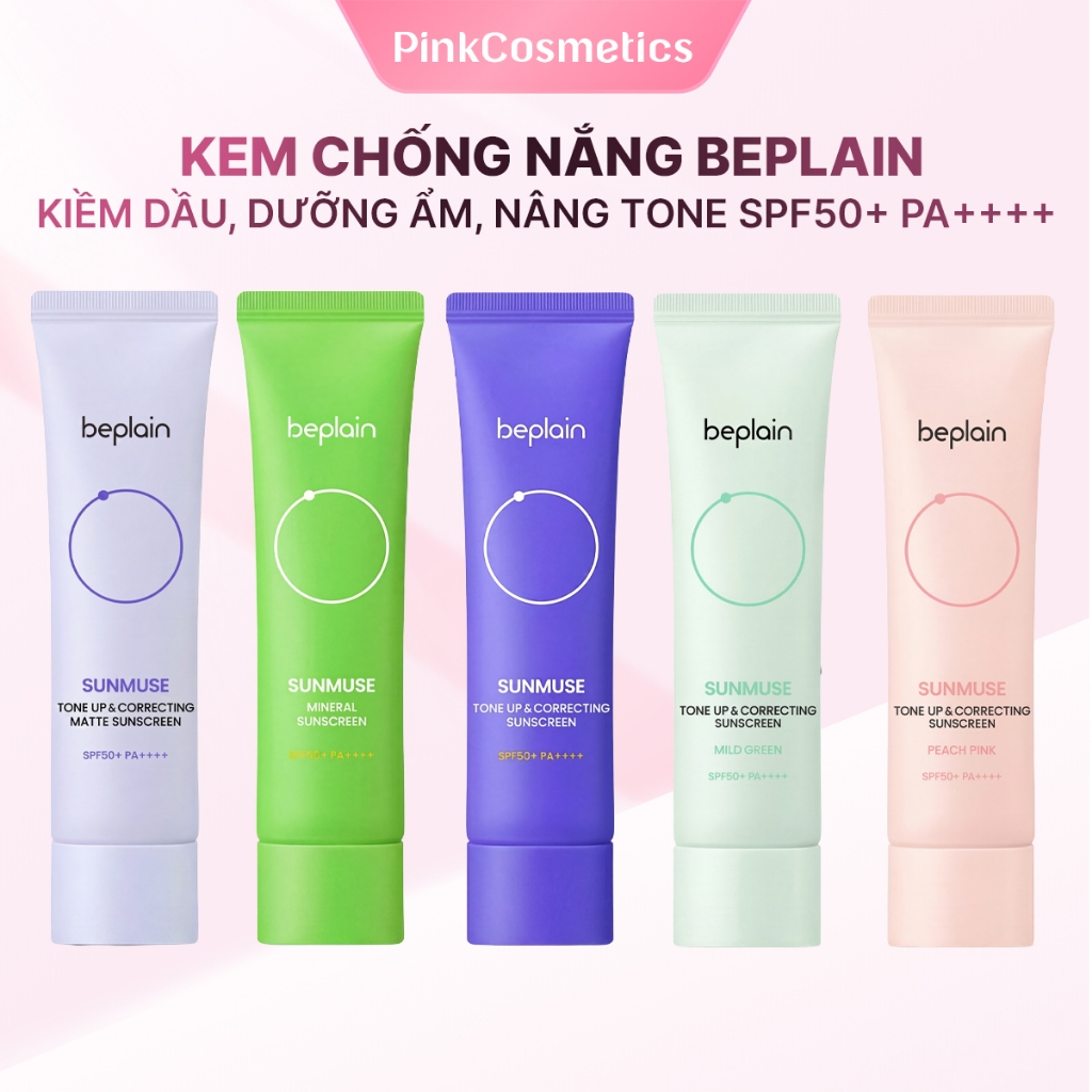 [TOP KCN SPF 50] Kem Chống Nắng Beplain Sunmuse Mineral/Tone up Sunscreen SPF50 50ml kiềm dầu, dưỡng