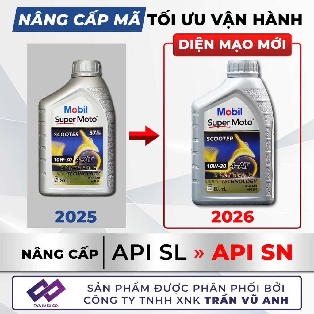 Nhớt xe tay ga Mobil Scooter 800ml Nhập khẩu Singapore - Mobil Scooter - Mobil 10w40 - Mobil 10W30